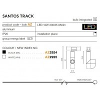 kinkiecik.pl Reklektor Santos Track 3Line 12W 3000K (white/white) AZ4184 AZZARDO