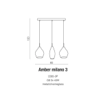 Lampa wisząca AMBER MILANO 3 AZ3078 AZZARDO