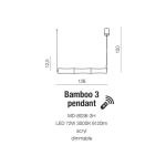 Lampa wisząca BAMBOO 3 PENDANT AZ1901 AZZARDO