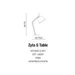 Lampa stołowa ZYTA S TABLE black AZ1848+AZ2597 śr.20cm AZZARDO