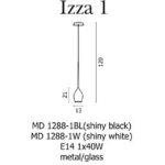 Lampa wisząca IZZA 1 AZ0130 AZZARDO