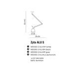 Lampa wisząca ZYTA S PENDANT ALU grey AZ2298+AZ2601 śr.26cm AZZARDO