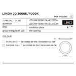 Oprawa stropowa LINDA 30 AZ2251 CH AZZARDO 4000K