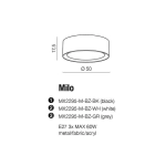 Plafon MILO GRAY AZ2319 AZZARDO