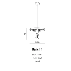 Lampa wisząca RANCH 1 AZ1648 AZZARDO