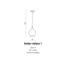 Lampa wisząca AMBER MILANO 1 AZ3077 AZZARDO