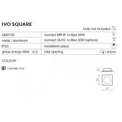 Oprawa stropowa IVO SQUARE 1 AZ1825 WH AZZARDO