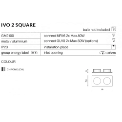 Oprawa stropowa IVO SQUARE 2 AZ1789 AZZARDO