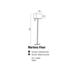 Lampa podłogowa MARTENS FLOOR WHITE AZ1528+AZ1560 AZZARDO
