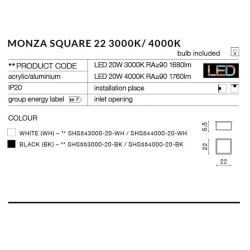 Plafon MONZA S 22 AZ2271 AZZARDO biała ciepła