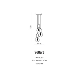 Lampa wisząca VOLTA 3 AZ2385 AZZARDO