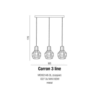 Lampa wisząca CARRON 3 LINE AZ2141 AZZARDO