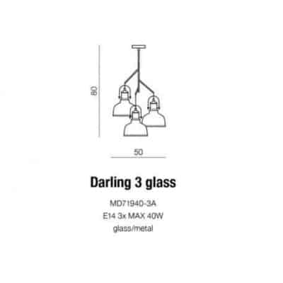 Lampa wisząca DARLING GLASS 3 WHITE AZ2146 AZZARDO