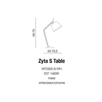 kinkiecik.pl Lampa stołowa ZYTA S TABLE black AZ1848+AZ2597 śr.20cm AZZARDO