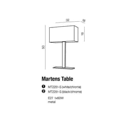 Lampa stołowa MARTENS TABLE BLACK AZ1559 AZZARDO