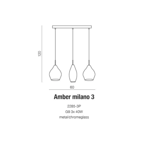 Lampa wisząca AMBER MILANO 3 AZ3078 AZZARDO