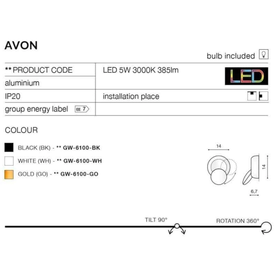 Kinkiet AVON AZ2195 AZZARDO