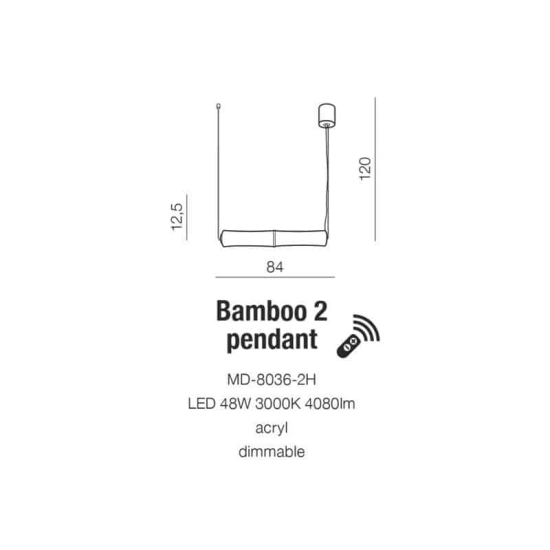 Lampa wisząca BAMBOO 2 PENDANT AZ1900 AZZARDO