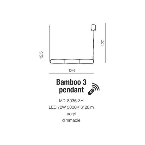 Lampa wisząca BAMBOO 3 PENDANT AZ1901 AZZARDO