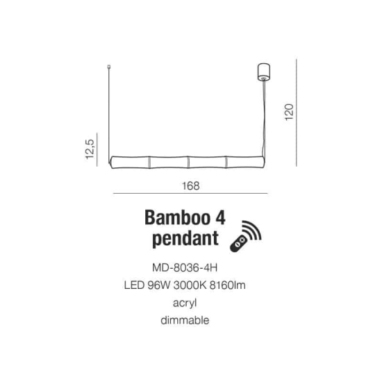 Lampa wisząca BAMBOO 4 PENDANT AZ1902 AZZARDO