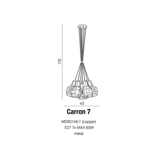 Lampa wisząca CARRON 7 AZ2142 AZZARDO
