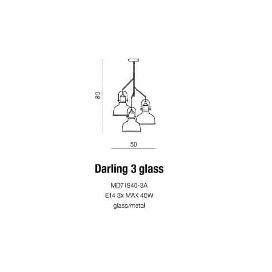 Lampa wisząca DARLING GLASS 3 WHITE AZ2146 AZZARDO