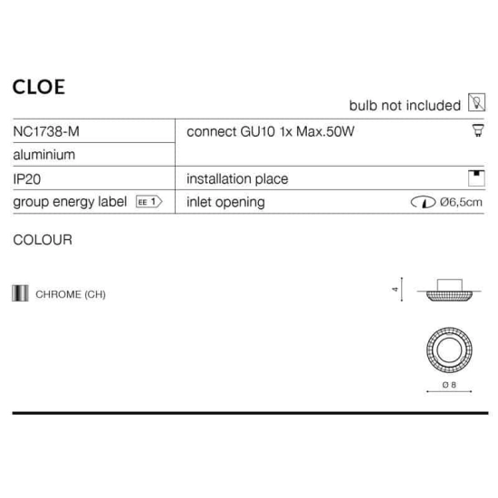 Oczko stropowe CLOE AZ1466 AZZARDO