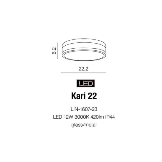 Plafon KARI 22 AZ2065 IP44 AZZARDO