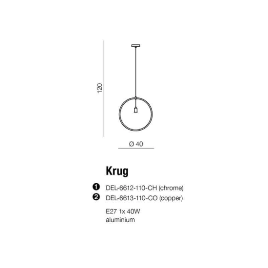 Lampa wisząca KRUG CHROME AZ2112 AZZARDO