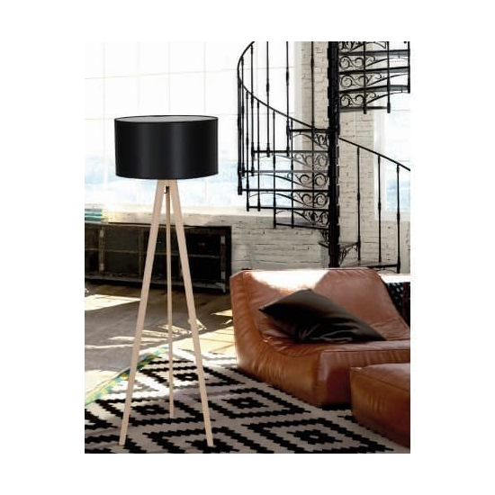 Lampa podłogowa TRIPOD WOOD AZ3013+AZ2968 black AZZARDO