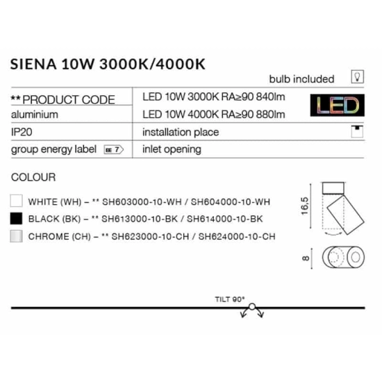 Plafon SIENA 10W AZ2215 AZZARDO 4000K