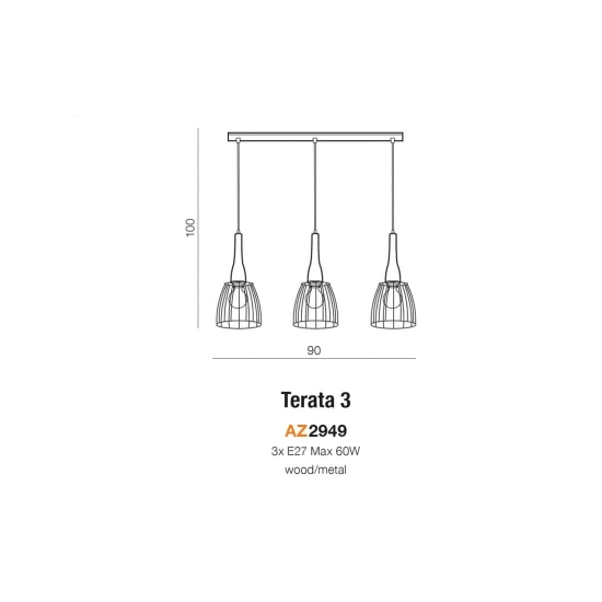 Lampa wisząca TERATA 3 AZ2949 AZZARDO