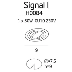 kinkiecik Signal I H0086 oprawa podtynkowa czarna MaxLight
