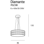 DIAMANTE lampa wisząca duża P0238 46 cm MaxLight