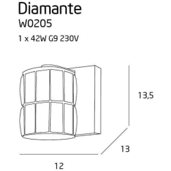 DIAMANTE I kinkiet W0205 MaxLight - zdjęcie produktu