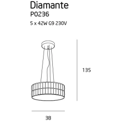 DIAMANTE lampa wisząca mała 38 cm P0236 MaxLight - zdjęcie produktu