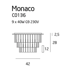 Monaco plafon C0136 MaxLight 42 cm - zdjęcie produktu