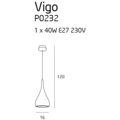 Lampa wisząca VIGO I P0232 MAXlight