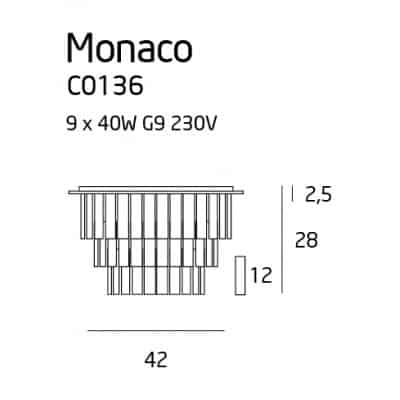 Monaco plafon C0136 MaxLight 42 cm