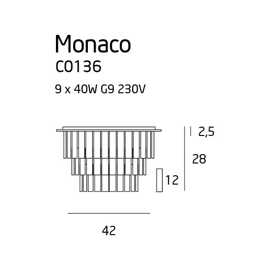 Monaco plafon C0136 MaxLight 42 cm