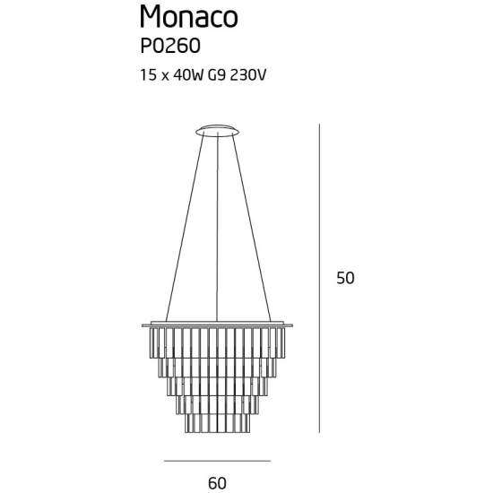 Monaco lampa wisząca P0260 MaxLight