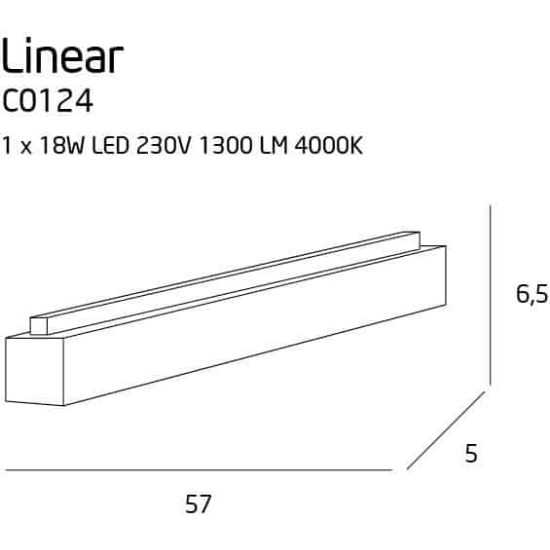 LINEAR lampa sufitowa mała C0124 MaxLight