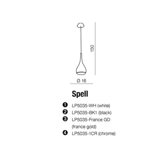 Lampa wisząca Spell AZ0287 White AZZARDO