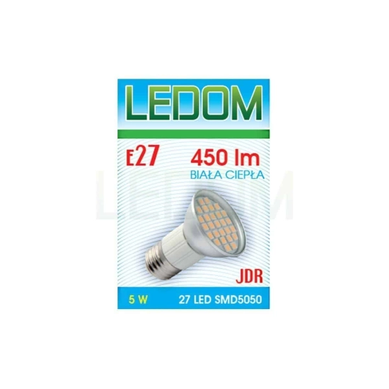 Żarówka - lampa LED E27 SMD5050 27 JDR 230V 5W biała ciepła