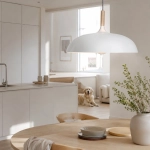 Lampa wisząca SAUCER 45 cm - biała minimalistyczna oprawa do wnętrz nowoczesnych - zdjęcie dodatkowe 1