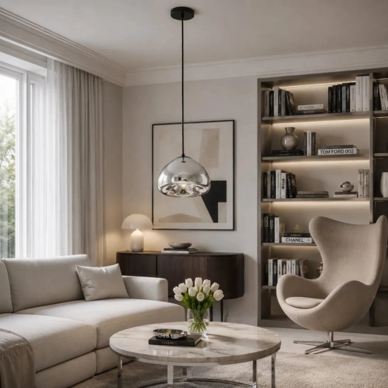 Lampa wisząca VICTORY GLOW S srebrna17 cm - zdjęcie dodatkowe 1