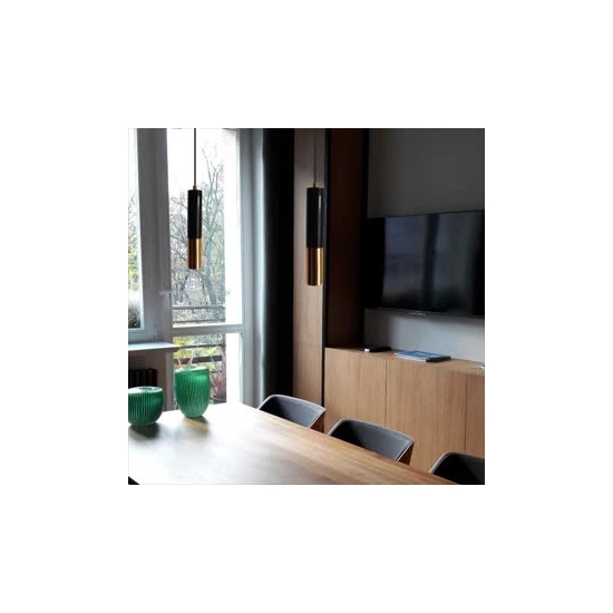 Lampa wisząca GOLDEN PIPE-1 czarno złota 5 cm - zdjęcie dodatkowe 3