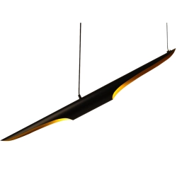 Lampa wisząca BLACK TUBE 100 cm - czarno złota tuba - zdjęcie produktu