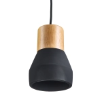 Lampa wisząca CONCRETE 12 cm- czarny beton, drewno - zdjęcie dodatkowe 5