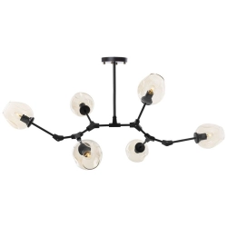 Lampa wisząca MODERN ORCHID-6 bursztynowo czarna 130 cm - zdjęcie produktu